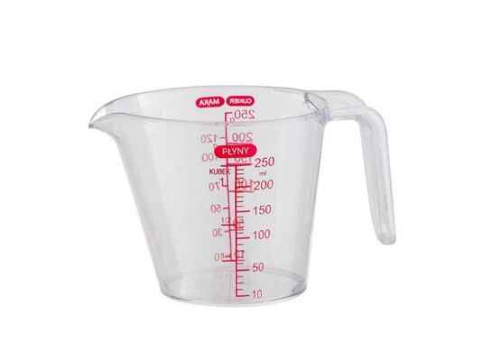 Dzbanek plastikowy z miarką 0,25 l transparentny