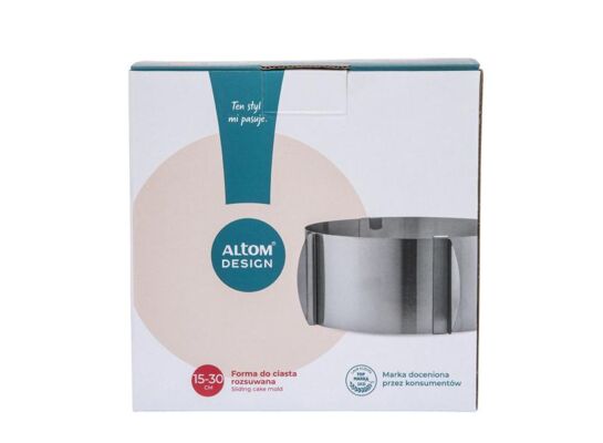 Forma do ciasta regulowana 15 x 15 x 8,5 cm srebrny