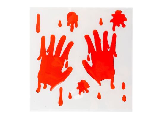 Dekoracja żelowa na Halloween odcisk dłoni 19 x 19 cm