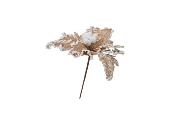 Kwiat dekoracyjny ośnieżony 35 cm