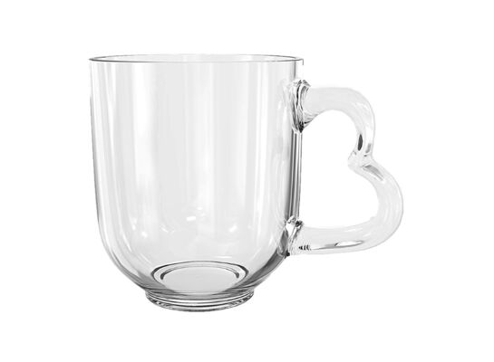 Kubek szklany z uchem serce 310 ml