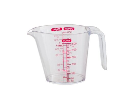 Dzbanek plastikowy z miarką 0,5 l transparentny