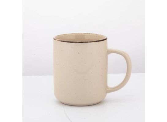 Kubek Reactive ivory prosty porcelanowy 430 ml nakrapiany beżowy