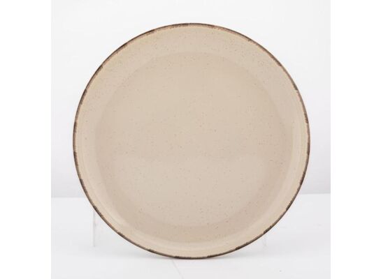 Talerz porcelanowy Reactive Ivory nakrapiany deserowy 20 cm beżowy
