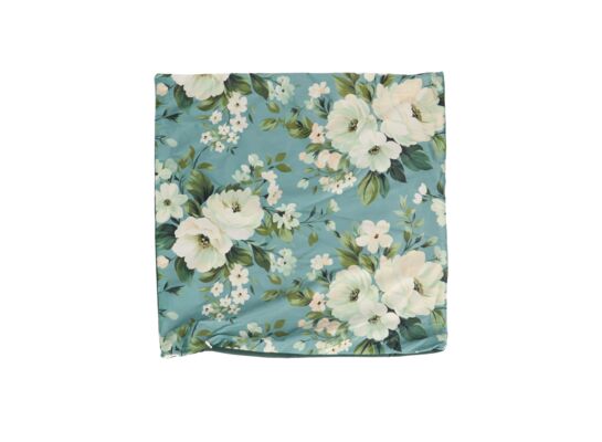 Poszewka w kwiaty 40 x 40 cm zielono-kremowy