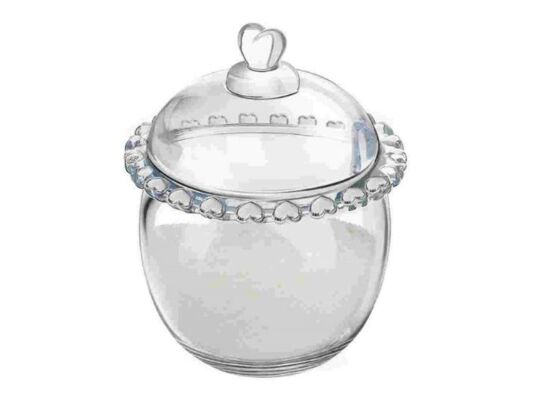 Cukiernica szklana Love serduszka 9,5 x 9,5 x 12 cm