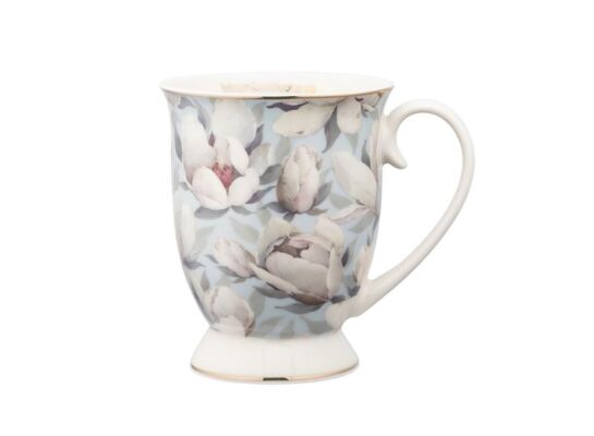 Kubek porcelanowy Magnolia na stopce 320 ml  błękitny
