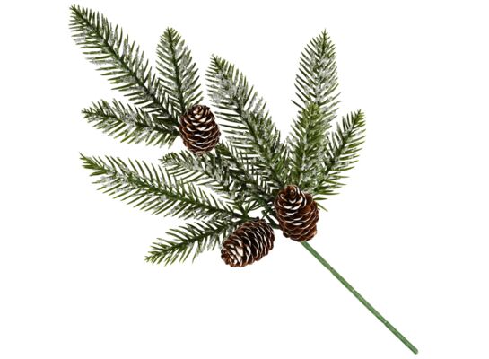Gałązka świąteczna ośnieżona z szyszkami 6 cm