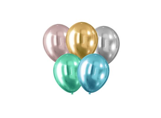 Balon z efektem chromu 30 cm 5 sztuk mix
