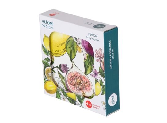 Zestaw 4 podstawek korkowych Lemon 10 x 10 cm color box wielokolorowy