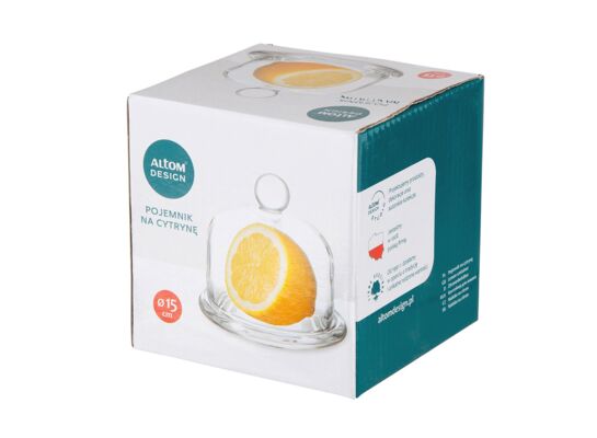 Pojemnik szklany na cytrynkę z przykryciem 10 x 10 cm