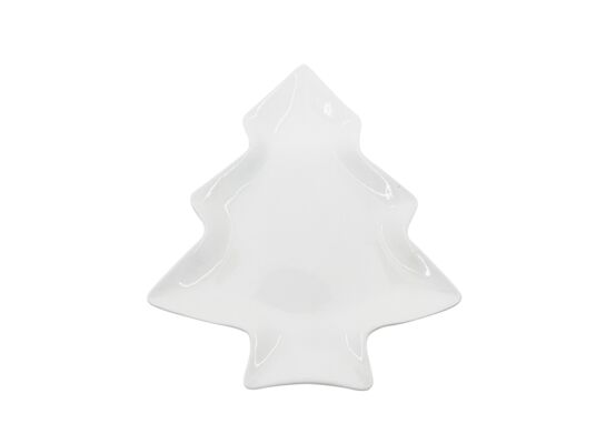 Naczynie porcelanowe choinka 19,5 x 16,5 x 2 cm biały