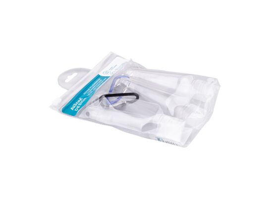Pojemniki z karabińczykami na żel antybakteryjny/kosmetyki 3 x 50 ml w torebce PVC