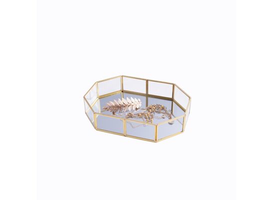 Taca z lustrem Golden honey 20 x 14 cm złoty