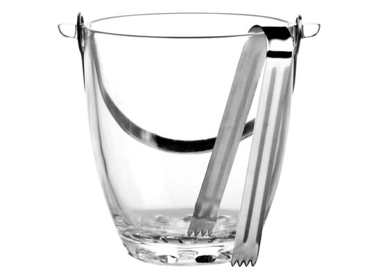 Wiaderko szklane do lodu 880 ml ze szczypcami