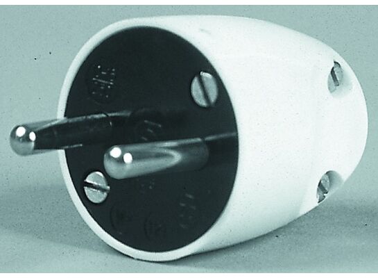 Wtyczka bez uziemienia, proste wyprowadzenie przewodu biała Schneider-Electric