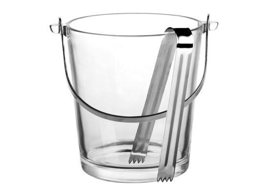 Wiaderko szklane do lodu 900 ml ze szczypcami