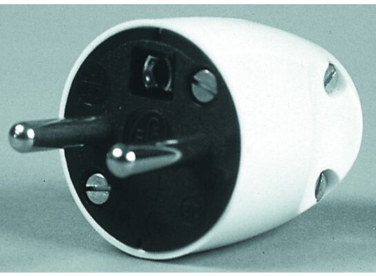 Wtyczka z uziemieniem, proste wyprowadzenie przewodu biała Schneider-Electric