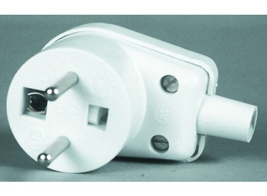 Wtyczka z uziemieniem, boczne wyprowadzenie przewodu biała Schneider-Electric