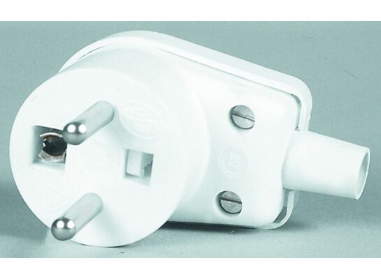 Wtyczka z uziemieniem, boczne wyprowadzenie przewodu biała Schneider-Electric