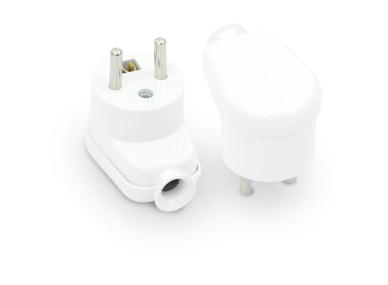 Wtyczka kątowa z uziemieniem 2P + Z WT-16 Plastrol