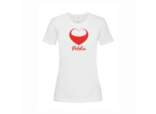 Koszulka damska z nadrukiem serce Polska XL