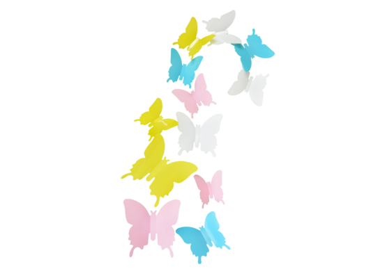 Motyl dekoracyjny 6,5-10 cm 12 sztuk mix kolorów