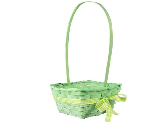 Koszyczek wielkanocny z kokardką 38 cm zielony