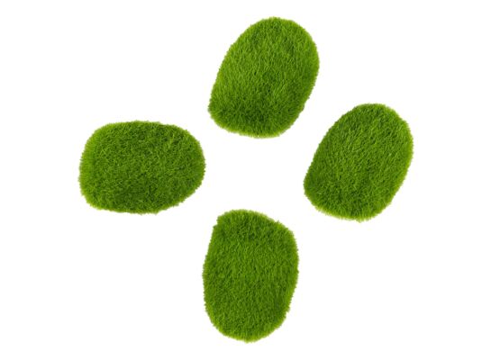 Dekoracyjne kamienie z imitacji mchu 4 sztuki