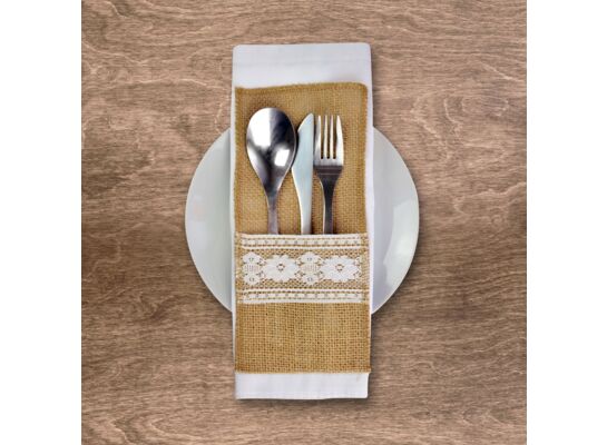 Etui na sztućce z koronką 21 x 11 cm 2 sztuki
