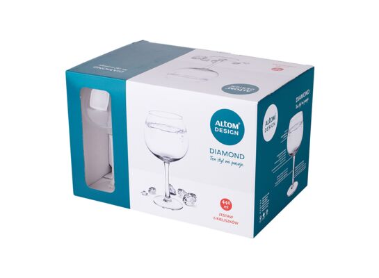 Komplet 6 kieliszków szklanych Diamond do wody 440 ml