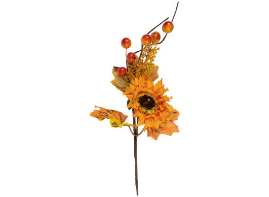Gałązka ze słonecznikiem 28 cm pomarańczowy