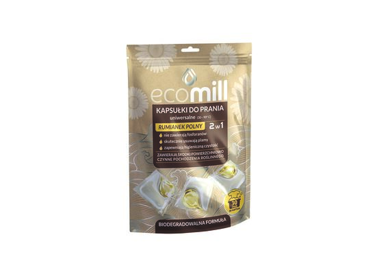Kapsułki do prania uniwersalne 2w1 rumianek polny 30 sztuk MILL clean ecomill