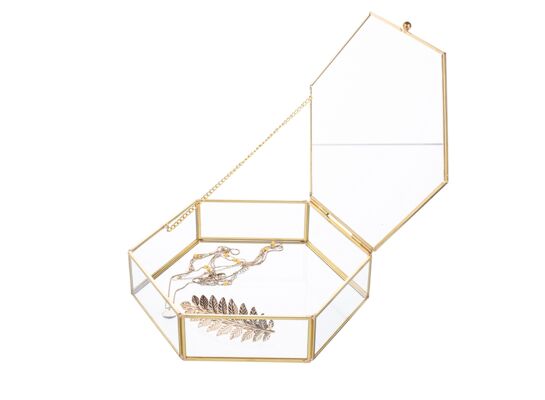 Szkatułka szklana Golden Honey 20 x 19 cm