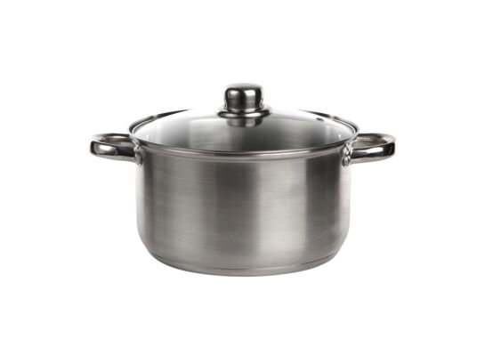 Garnek nierdzewny Fabio 4,7 l 22 cm z pokrywą szklaną srebrny