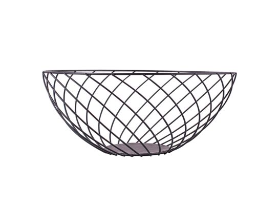 Koszyk metalowy skręcony 28 x 12 cm czarny