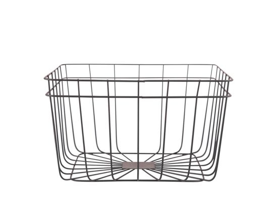Koszyk na owoce metalowy kwadratowy 26,5 x 26,5 x 15 cm czarny ALTOMDESIGN