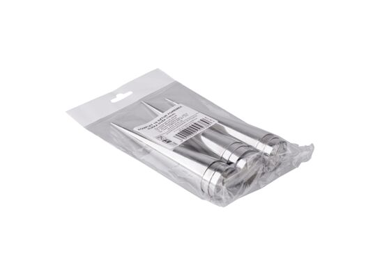 Komplet 10 foremek do rurek dużych 14 cm srebrny