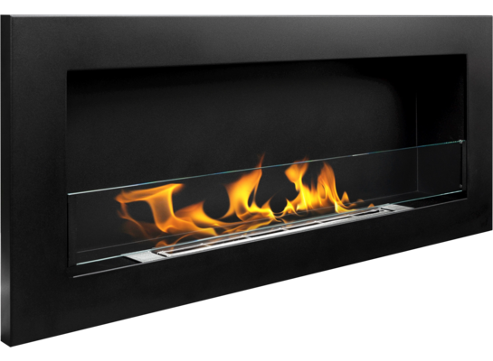 Biokominek 900 x 400 mm Slim czarny mat z szybą