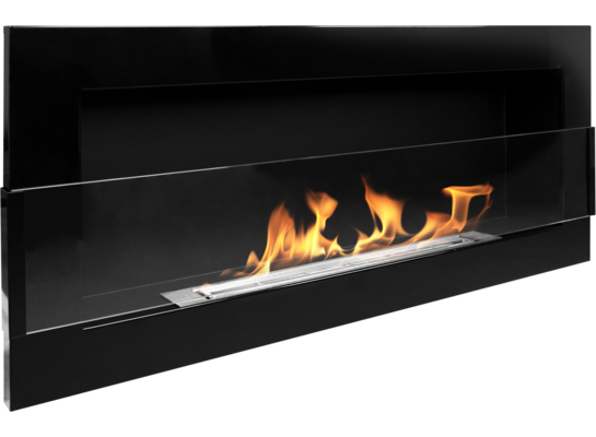 Biokominek 900 x 400 mm czarny połysk z szybą