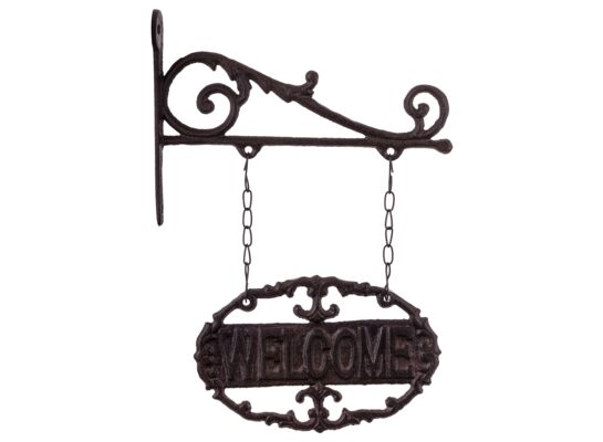 Tabliczka wisząca Welcome 22 x 32 cm brązowy