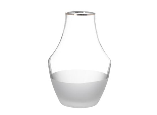 Wazon szklany z efektem szronienia i złotym wykończeniem 13,5 x 13,5 x 20,5 cm