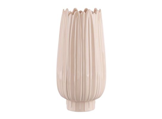 Wazon porcelanowy Relief 12 x 12 x 24,5 cm beżowy