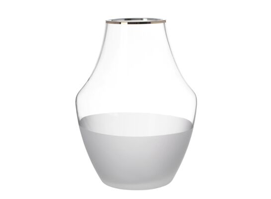 Wazon szklany z efektem szronienia i złotym wykończeniem 17 x 17 x 25 cm