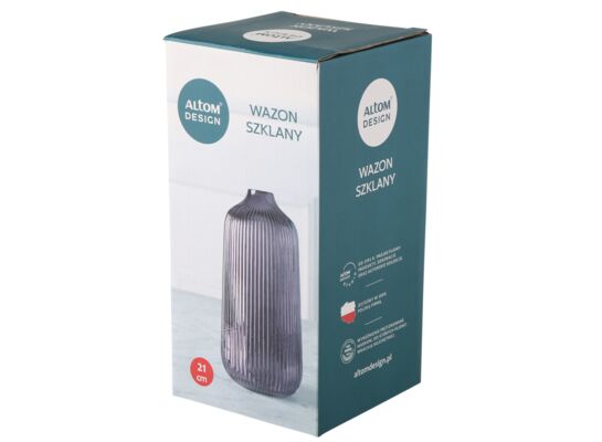 Wazon szklany 11 x 11 x 22 cm fioletowy