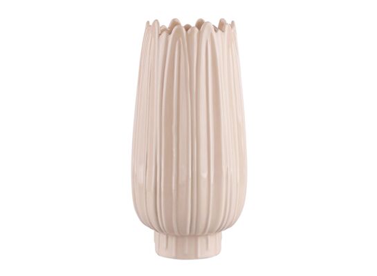 Wazon porcelanowy Relief 9,5 x 9,5 x 19 cm beżowy