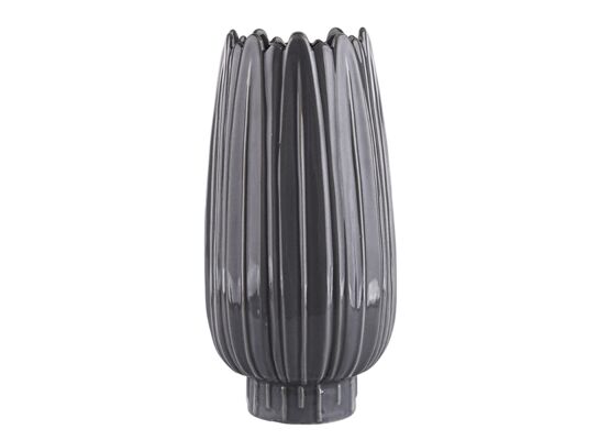 Wazon porcelanowy Relief 12 x 12 x 24,5 cm popielaty