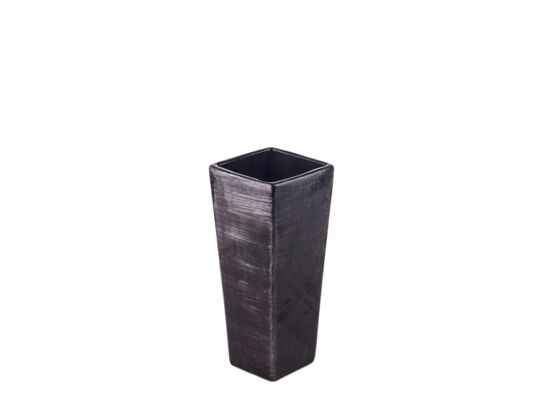 Wazon Kwadrat ceramiczny wysoki 10 x 10 x 26 cm czarny