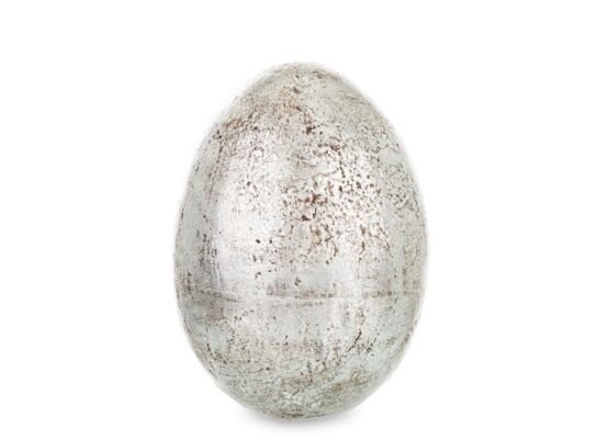 Jajko ozdobne 23,5 x 16 x 16 cm srebrny