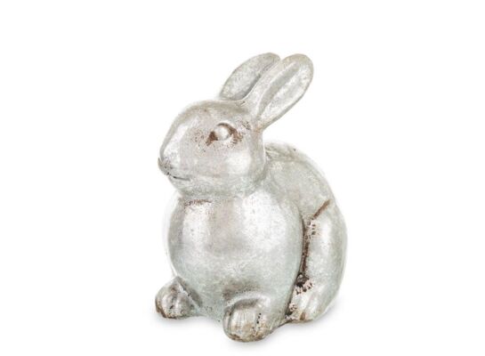 Figurka zając 19,5 x 11 x 17 cm srebrny